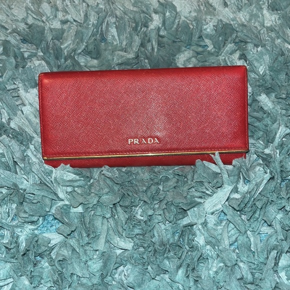 Prada Handbags - ❤️Beautiful, red long, Prada wallet❤️